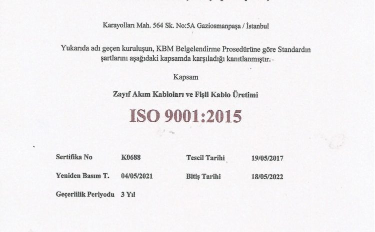  ISO 9001:2015 belge